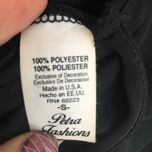 Long black ruffle embroidered dress - Picture 8 of 8